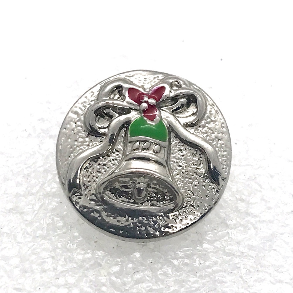 Christmas Bell snap button 20mm gingersnaps ASN20